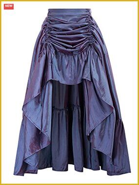 Gothic Renaissance Pirate Skirt Adjustable High-Low Steampunk Victorian A-Line